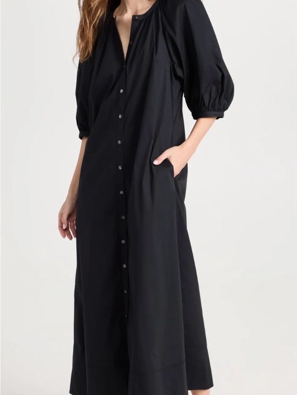 STAUD Vincent Black Maxi Dress, Size L, NWOT